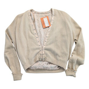 60's Women's Lace lined Cardigan sweater